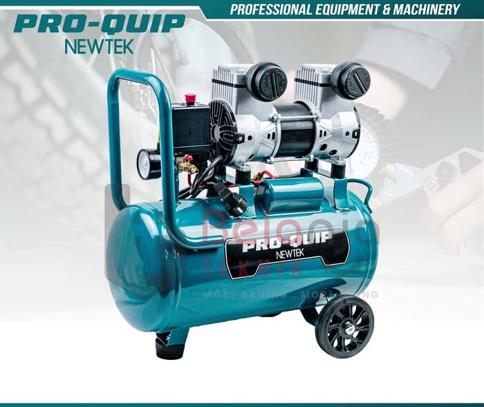 PROQUIP Mesin Kompresor Angin Silent Tanpa Elite 24 Oli Oilless 24L Pro-Quip Newtek Elite24 Oil-Free Silent Air Compressor 1 HP 750 Watt 24 Liter 1HP Serbaguna untuk Rumah dan Bengkel Tanpa Oli dan Suara