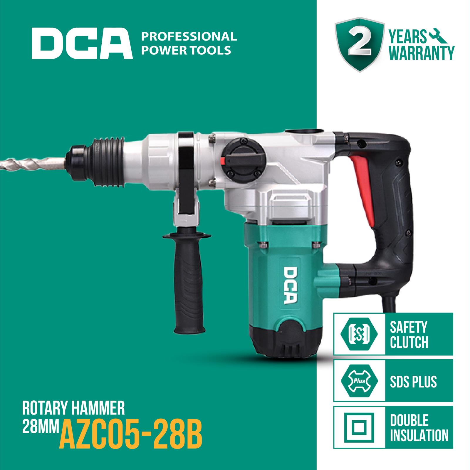 DCA AZC05-28B Mesin Bor Bobok Beton Listrik 4.7 Joule 1150 Watt Electric Rotary Hammer AZC 05 28B